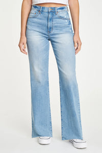 Far Out High Rise Relaxed Flare Denim by Daze