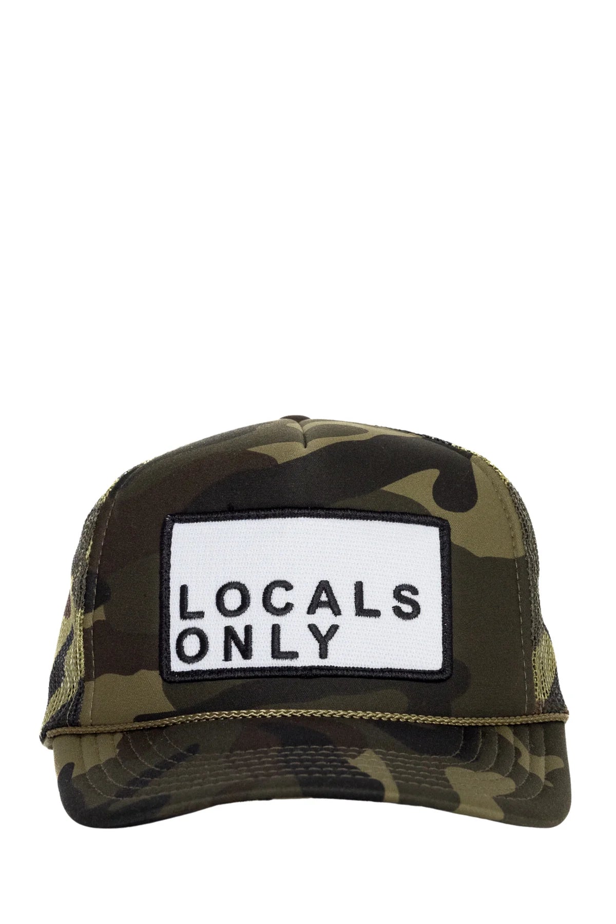 Camo Locals Only Trucker Hat by Friday Feelin