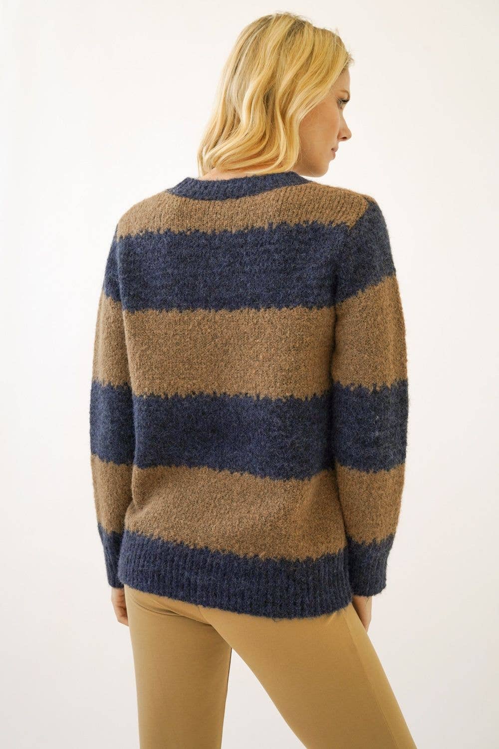 Navy and Brown Stripe Sweater