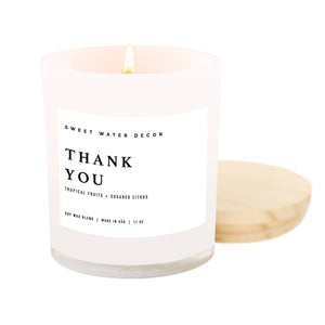 Thank You Soy Candle - White Jar - 11 oz