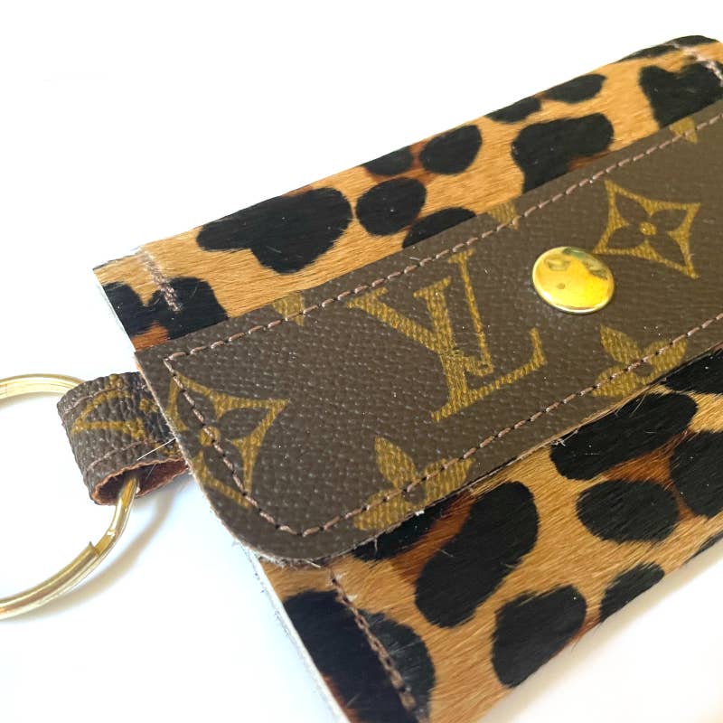 LV Keychain Wallet | Upcycled Designer Cowhide & Leather Sma
