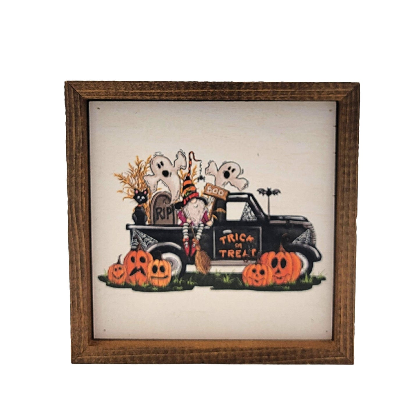 Trick or Treat Truck Halloween Sign - 6x6